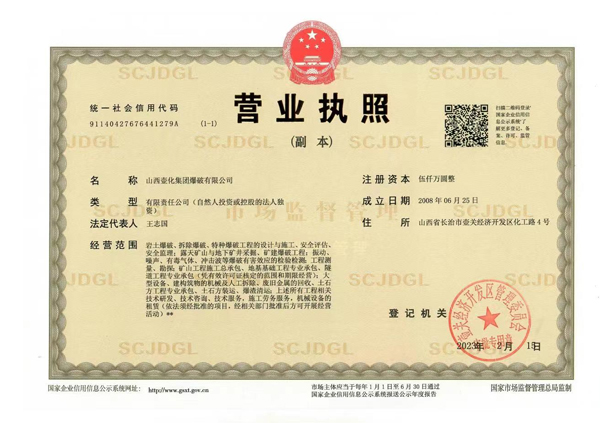 Demolition company business license
