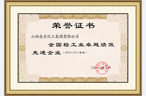 National light industry outstanding performance enterprises